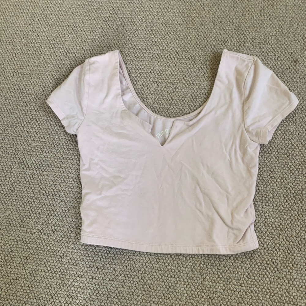 Notch neck cropped baby tee